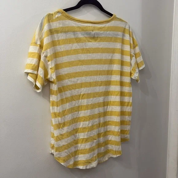 Madewell Yellow and White Striped Tee - women’s large - cotton - Picture 3 of 3